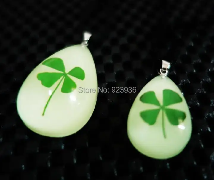 10 шт. настоящий Клевер четырехлистный клевер микс Цепочки и ожерелья светятся