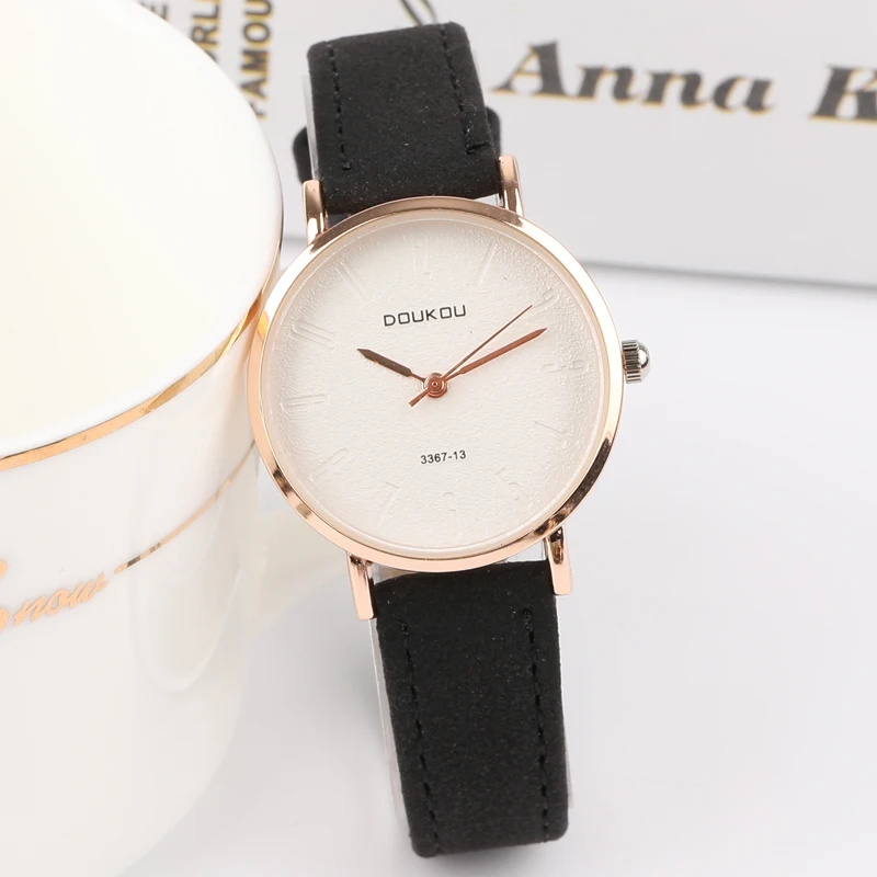 Новый бренд Топ Роскошные розовое золото Винтаж Ретро с простым кожаным ремешком