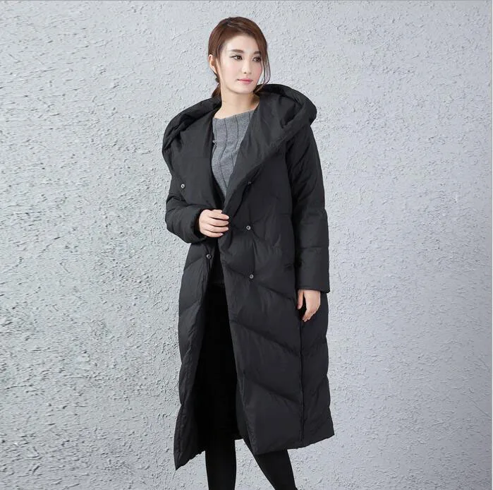 

Large Collar Long Down Coat Jacket Winter Coat Thick Down Coat Personality Design Very Warm Plus Size