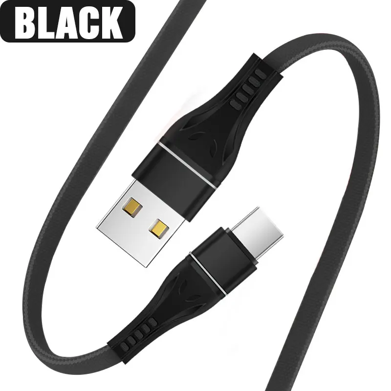 Micro USB кабель 1 м Быстрая зарядка 3,0 кабель для передачи данных usb type-C кабель USB для samsung huawei Xiaomi линия зарядного устройства для мобильных телефонов - Цвет: For Type-C Black