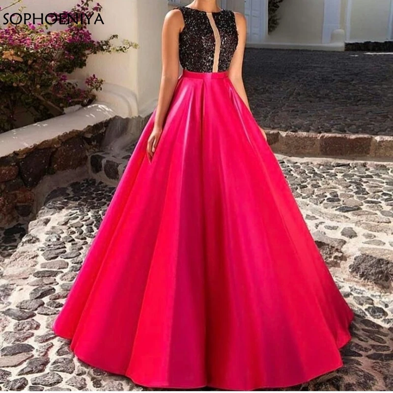 Новое поступление с коротким рукавом трапециевидные вечерние платья 2021 черные