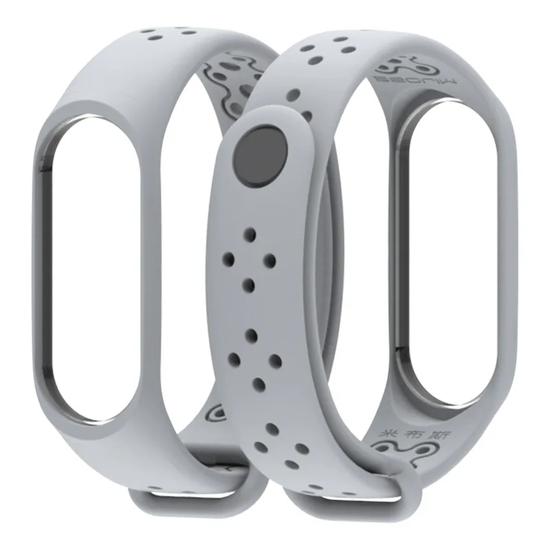 gray Mi Band 3 4 ремешок браслет на запястье wach xio mi band 3 4 Аксессуары смарт brtacelet спортивный силиконовый ремешок для Xiaomi mi Band 4 3 - Цвет: gray