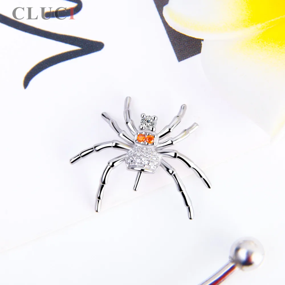 Ожерелье с пауком CLUCI подвески на Хэллоуин жемчугом серебро 925 пробы белый и