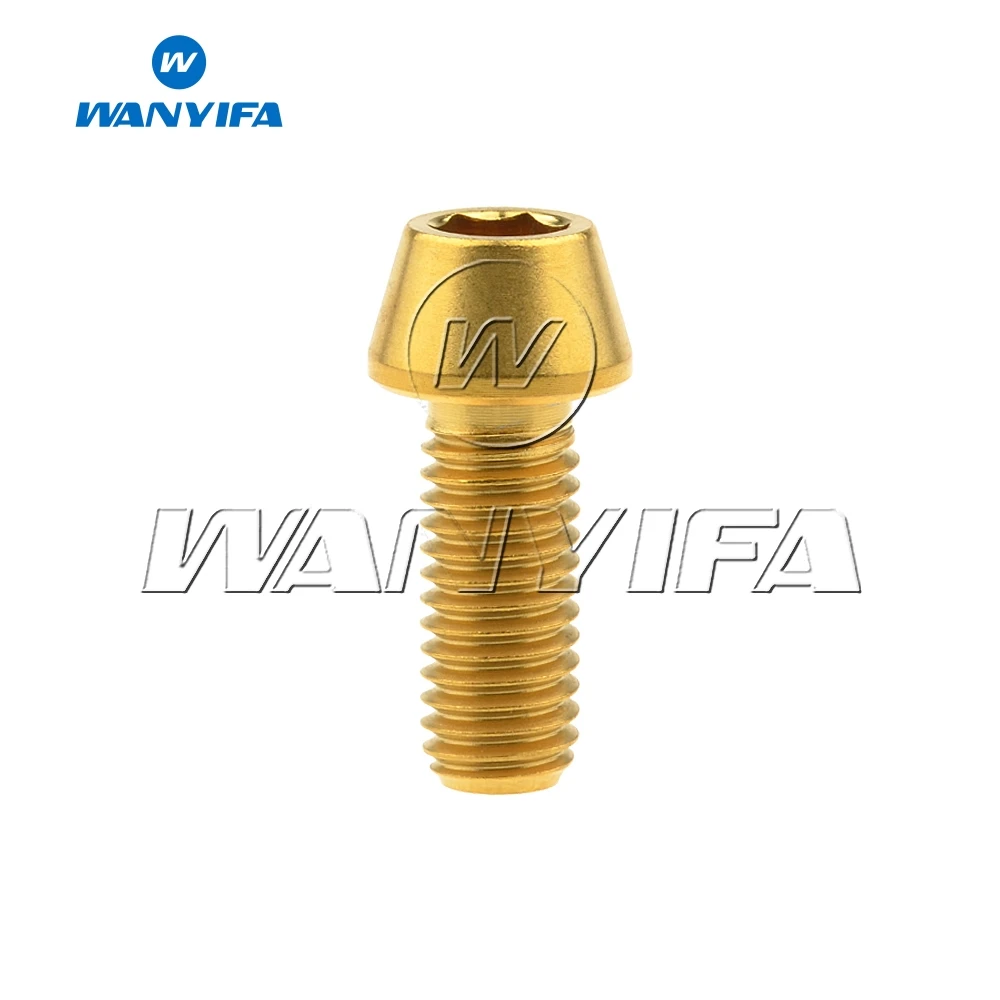 Титановый "Wanyifa" болты M8x 15 20 25 30 35, 40 45 50 70 мм шестигранный ключ конусности головки винта для уход за кожей лица маска Велосипедный спорт мотоцикл автомобиль Ti Застежка - Цвет: Gold