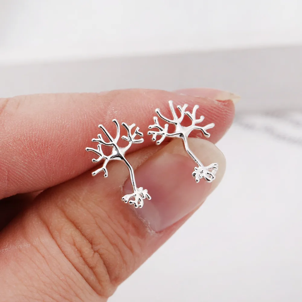 Yiustar дешевые Мода 2017 нейрон Серьги для женщин Анатомия серьги-гвоздики ASOS