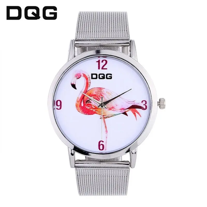 Новый Элитный бренд Для женщин часы модные Дизайн Фламинго печатных кварцевые