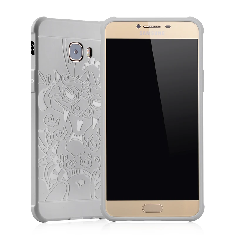 Luxury Dragon Pattern Phone Case for Samsung Galaxy C5 C7 Pro C9 High Quality Soft Silicone Protective Back Cover |