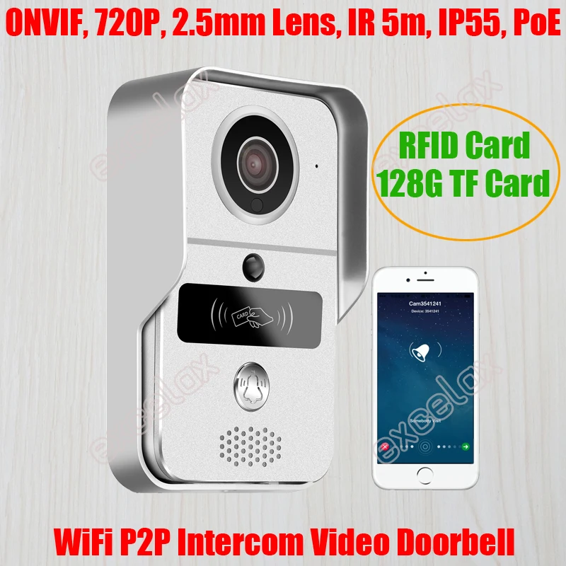 Дверной звонок 720P Wi Fi PoE ONVIF|wifi video doorbell|video doorbellwireless intercom |