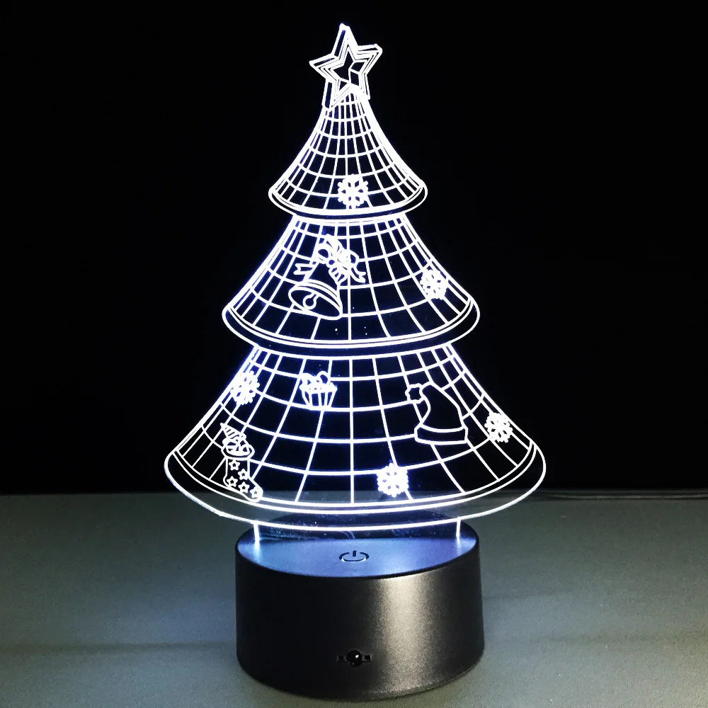 3D USB led детский фонарь ночник Рождественская елка настольная лампа оригинальная