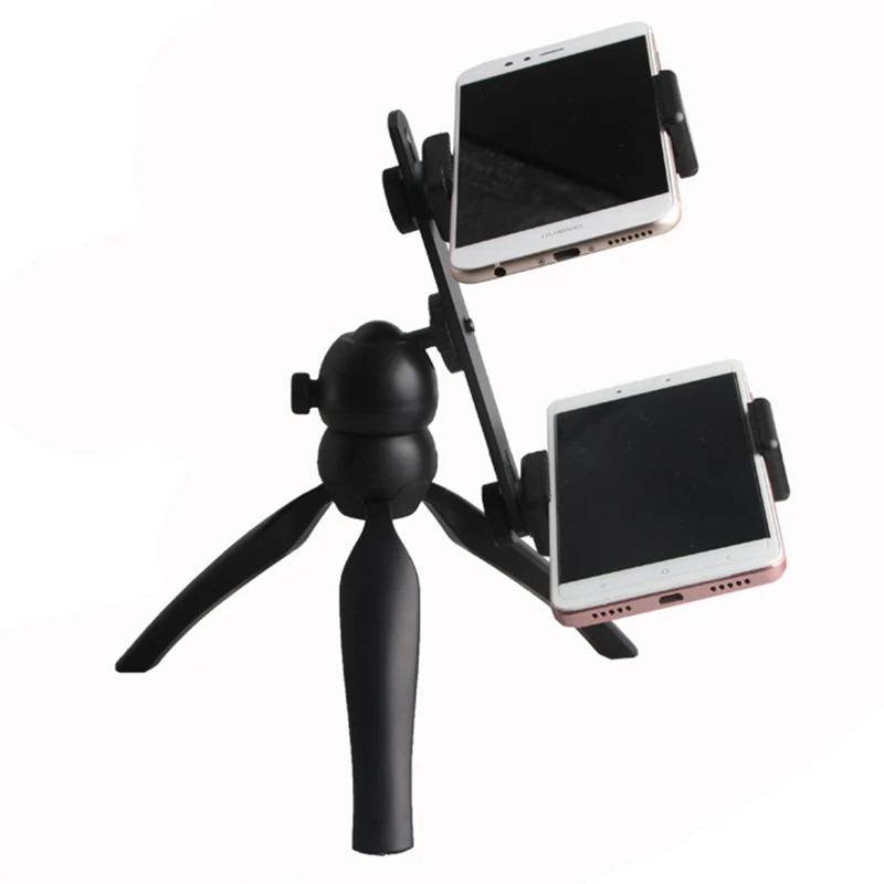 TOP Tripod digital mobile phone dual holder appearance photography bracket lazy | Электроника