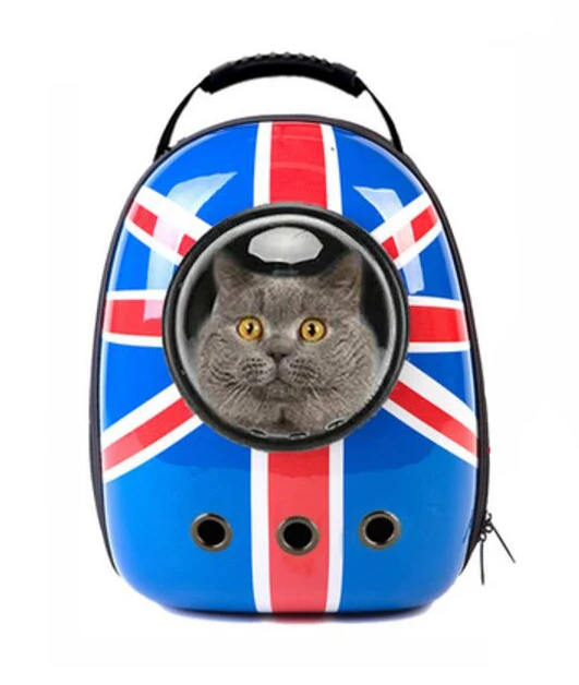 British flag Pokemon Cat Dog Space Capsule Pet Cat Dog Backpack Window for Kitty Puppy Small Cat Dog Carrier transport Outdoor Travel Bag - Цвет: British flag