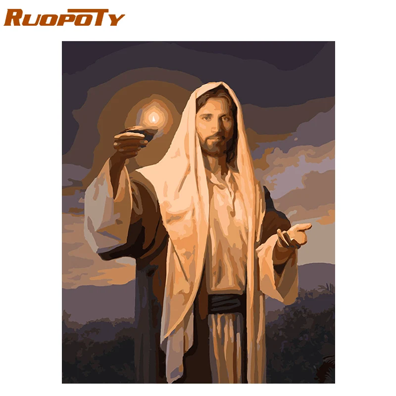 RUOPOTY рамка красочный цветок Сделай Сам Живопись по номерам Каллиграфия Живопись Ручная роспись художественная картина по номерам для домашнего декора - Color: 1773