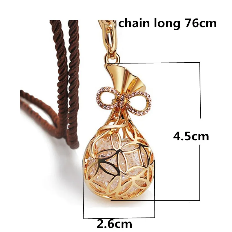 Бесплатная Доставка Золото/Серебро Покрытием Длинные Ожерелье Кристалл Свитер