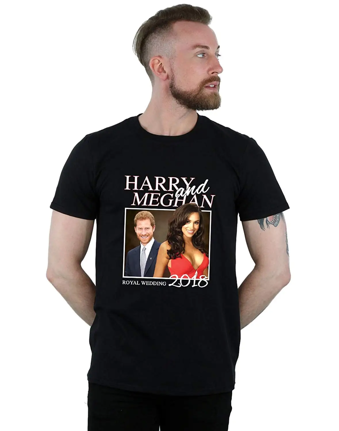 Absolute Cult Men's Harry and Meghan Homage Printed Men T Shirt Clothes top tee | Мужская одежда