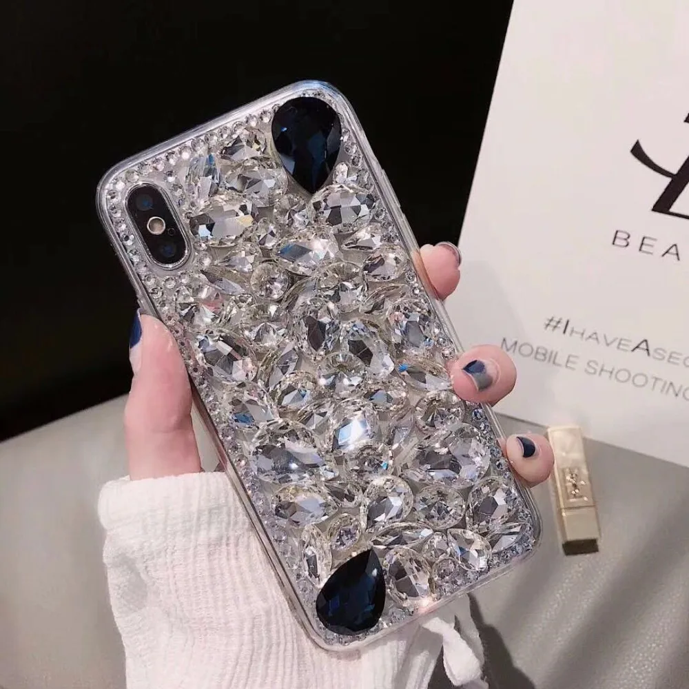 Новый дизайн роскошный блестящий чехол с кристаллами для Huawei Honor 4C 4X 5C 5X 6 6Plus 7 7I 8 V8