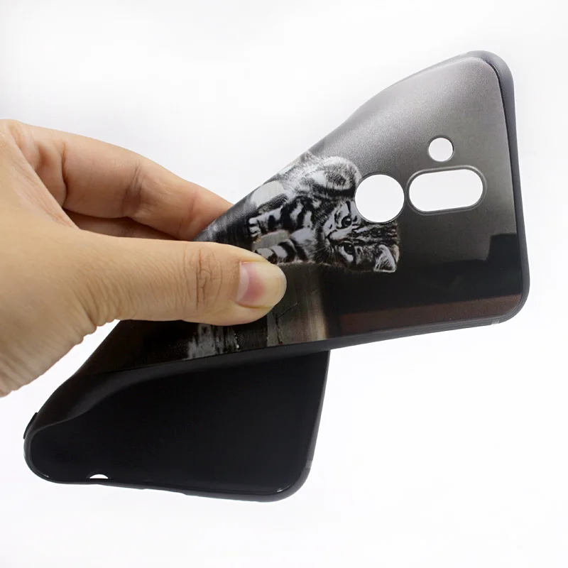 

For Huawei Mate 20 Lite Case Cover Black Silicone Tiger Phone Case For Huawei Mate 20 Lite SNE-LX1 Mate20 Lite 6.3" Coque