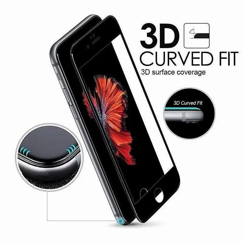 2 шт./лот полное покрытие Закаленное стекло пленка для iPhone 5 5s 6 6plus 7 7plus 8 8plus защита