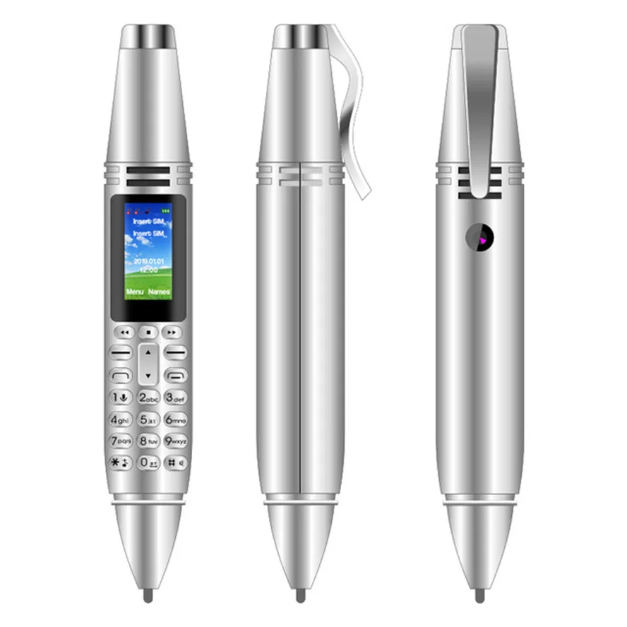 UNIWA AK007 0,9" ручка в форме 2G экран мобильного телефона Две sim-карты GSM мобильный телефон BT V3.0 Dialer волшебный голос MP3 FM диктофон