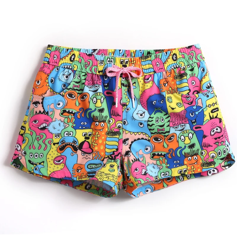 

QIKERBONG Men Beach Shorts Board Boxer Trunks Shorts Men's Boardshorts Casual Quick Drying Shorts Gay Whit Lining
