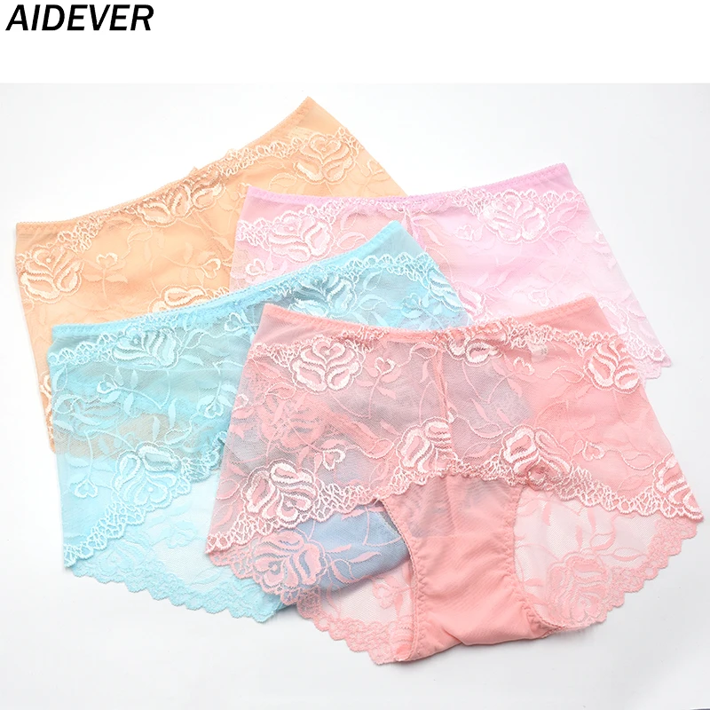 AIDEVER 4 шт./лот сексуальные кружевные трусики женское Бесшовное нижнее белье