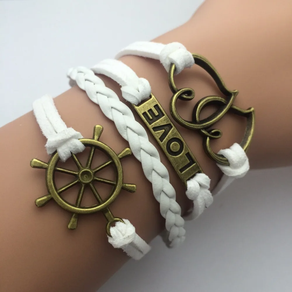 Модные ювелирные изделия 2018 двойные воск многослойные веревочные браслеты