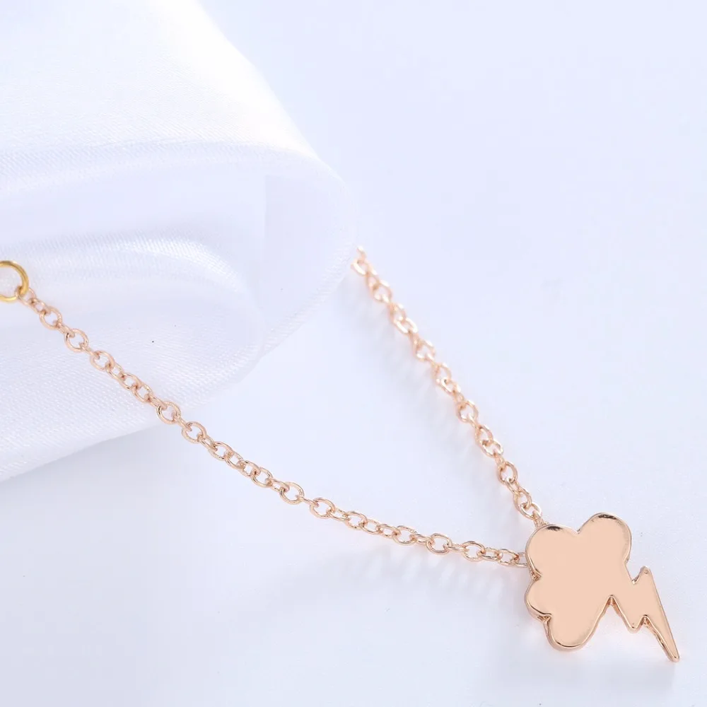 Чандлер покрытие шторм Облако ожерелье с молнией и кулон крошечная погода