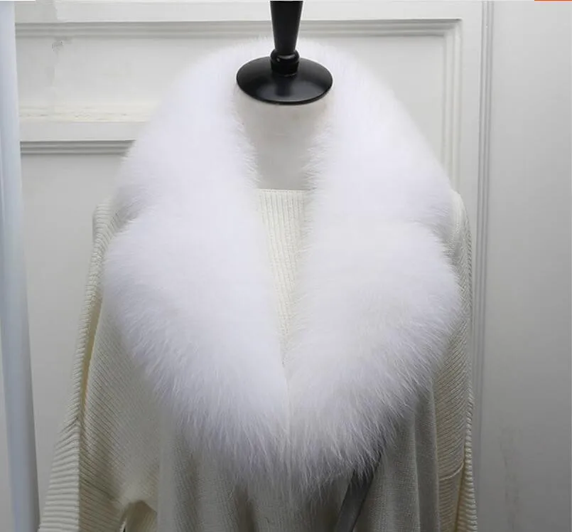 Fake collar of natural fox fur women winter big suit female fashion white scarf S801 |