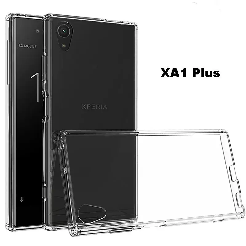 Гибридный жесткий прозрачный чехол для Sony Xperia XA1 Plus противоударный мягкий