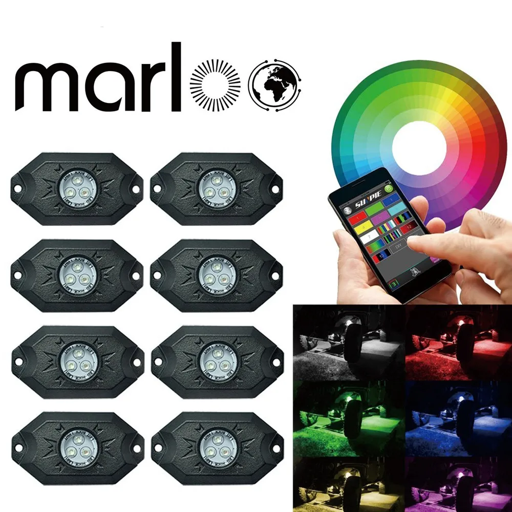 Marloo Новинка подсветка под автомобиль 8 осветительных приборов 9 Вт RGB