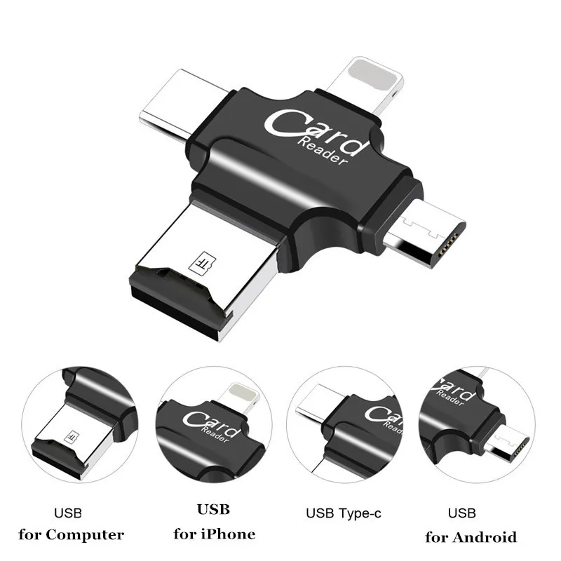 3 в 1 USB2.0 картридер OTG Флешка 16 ГБ 32 все одном Card Reader для Тип C