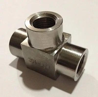 Равный 3/8 &quotBSP Женский тройник с резьбой 3 способа 304 фитинги из нержавеющей стали