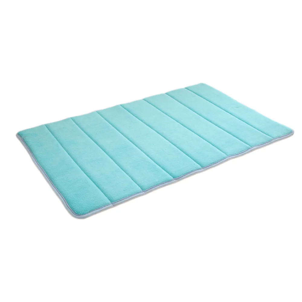 Light Blue Водопоглощающий коврик для ванной комнаты из кораллового флиса с эффектом памяти, коврик для ванной 60x40 см, коврик для кухонной двери, ковер для туалета, нескользящий - Цвет: Light Blue