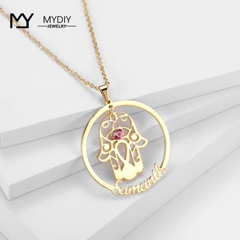 Серебро 925 пробы персонализированные ожерелья с подвеской рукой Фатимы женские