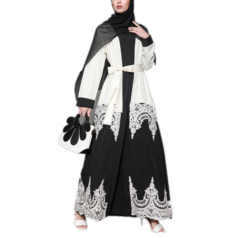 Кружевное лоскутное платье Abaya в Дубае S 5XL мусульманское большого размера