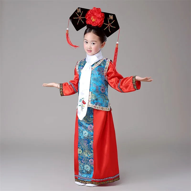 Hanfu/детское китайское платье принцессы династии Цин традиционное для девочек на