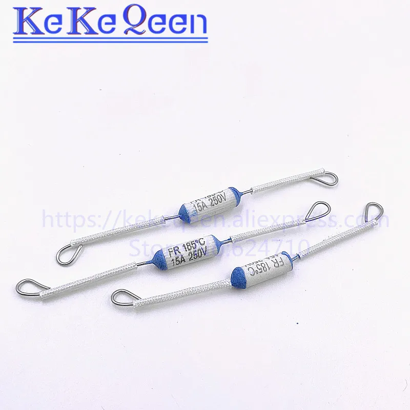 50 шт. FR185 FR-185 250 В 10A 15A 20A FR 185C 185 градусов тепловой срезной керамический температурный предохранитель для электрической рисоварки длиной 9