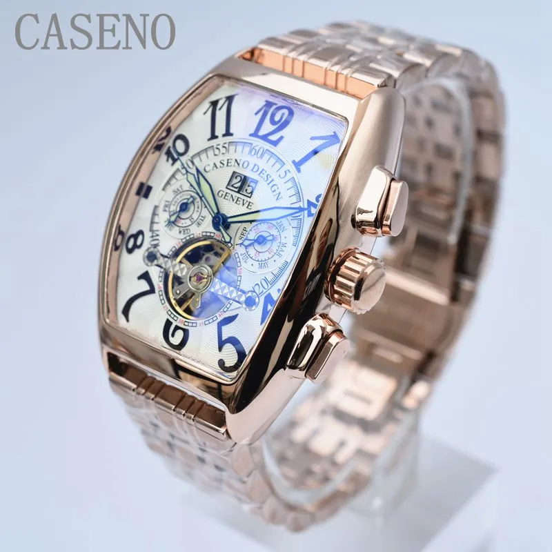 CASENO Топ Роскошные Брендовые Часы с турбийоном Скелет автоматические