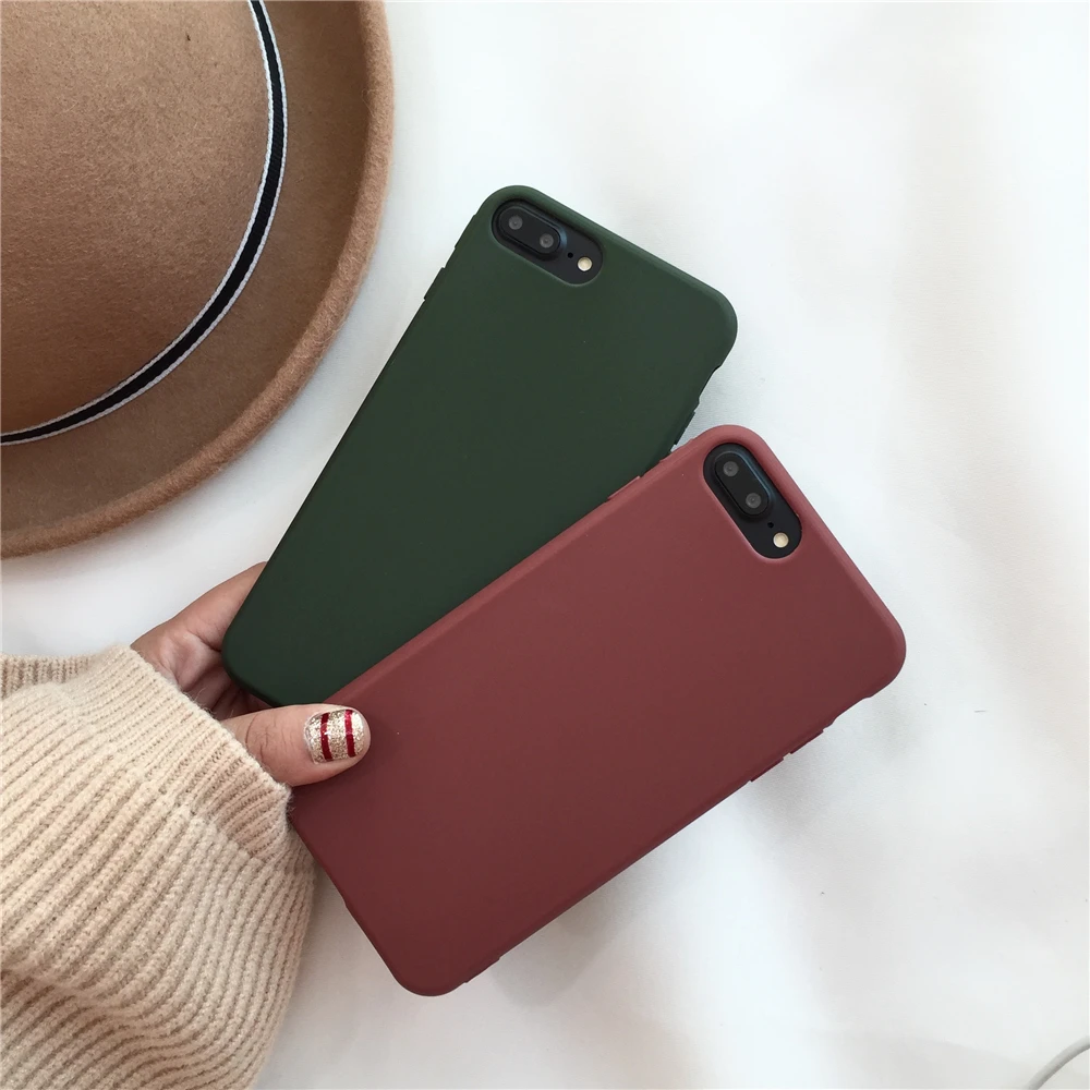 Чехлы для iphone 7 Ретро милый сплошной Цвет конфеты 6 S 8 Plus X Популярные обычный