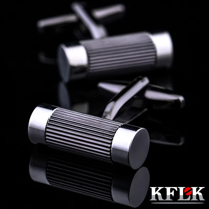 

KFLK Jewelry French Shirt Cufflinks for Mens Brand Cuff links Buttons Black male High Quality guests 2017 New Arrival