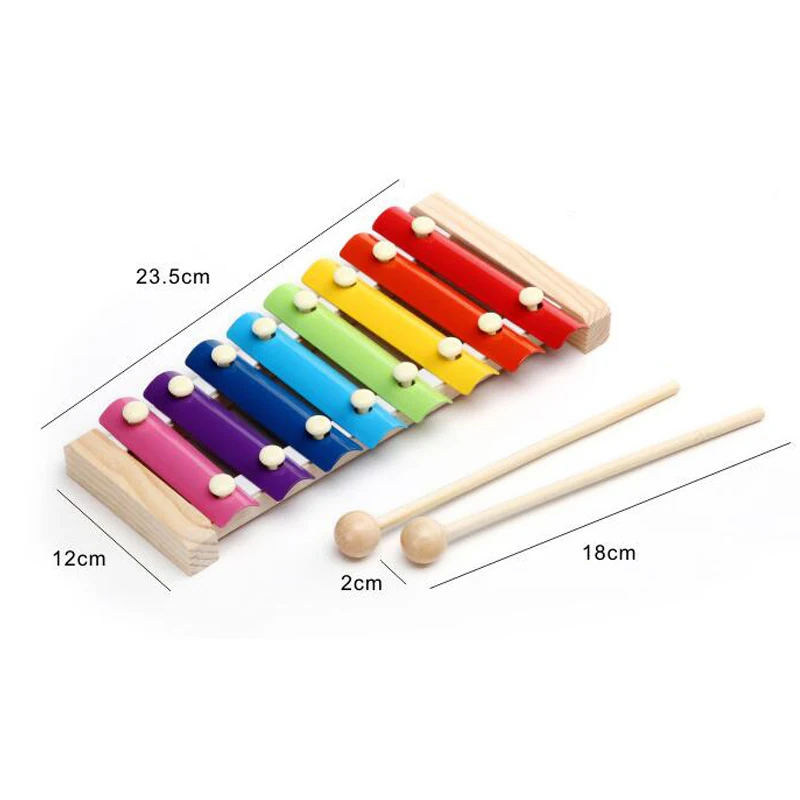Montessori Toys Educational Wooden for Children Early Learning Xylophone Musical Wisdom Music Instrument 8 Tone | Игрушки и хобби