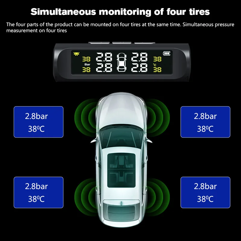 KEELEAD TPMS шины Давление мониторинга Системы Солнечный Мощность зарядки цифровой