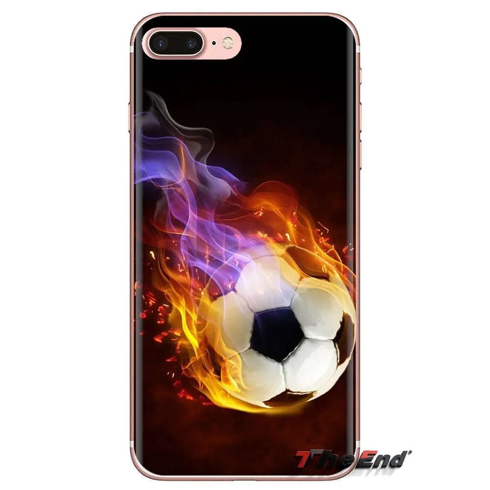 Fire Football Soccer Ball For Huawei Mate Honor 4C 5C 5X 6X 7 7A 7C 8 9 10 8C 8X 20 Lite Pro Soft Transparent Shell Covers |