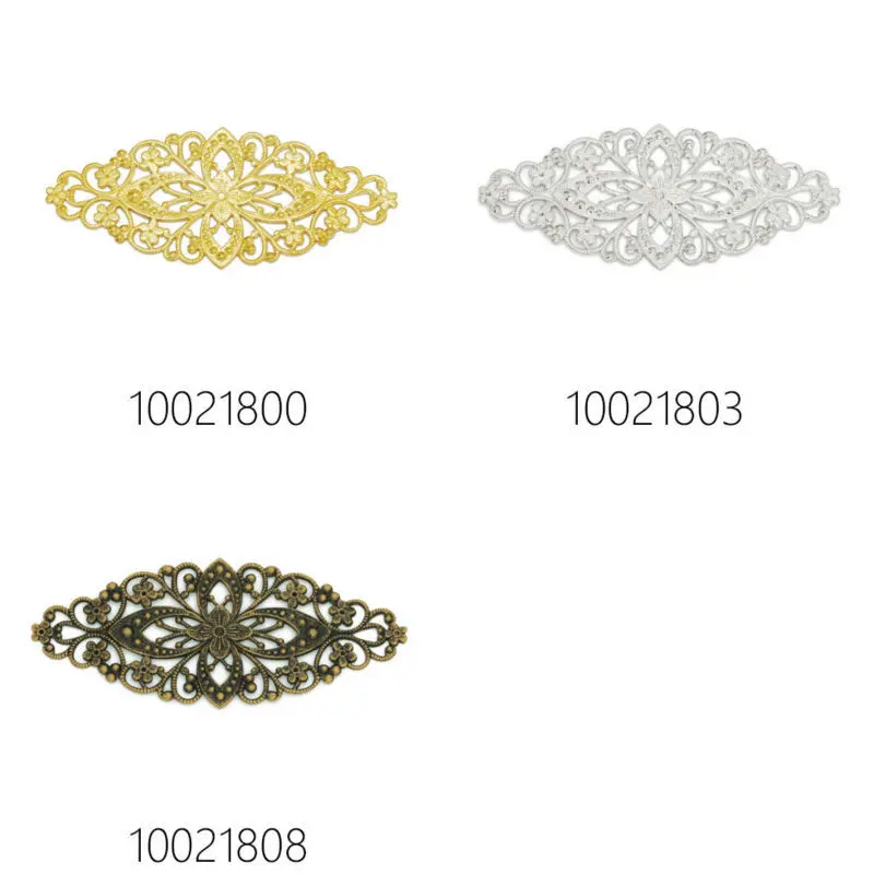 

80x35 мм латунные полые строительные разъемы, филигранные Цветочные ромбовидные разъемы, продано 10 шт./стандарт