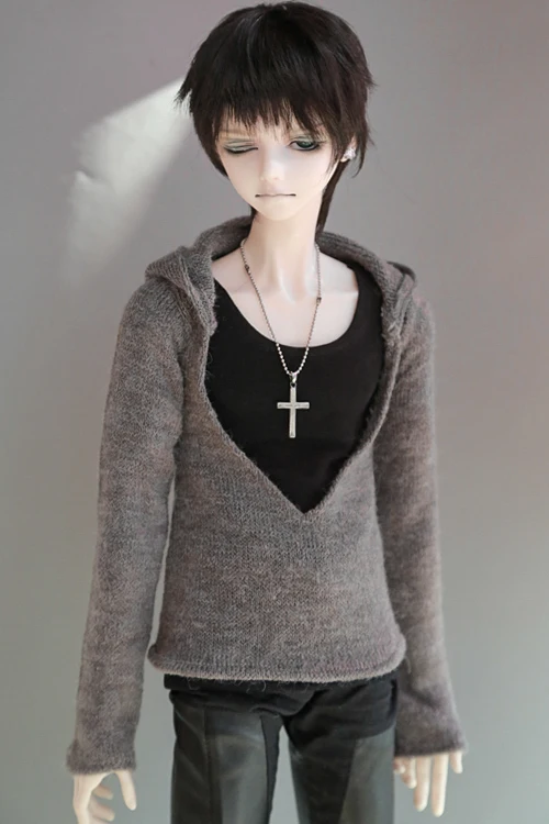 Модная толстовка с V-образным вырезом + черный жилет для BJD 1/4 MSD 1/3 SD17 Одежда кукол