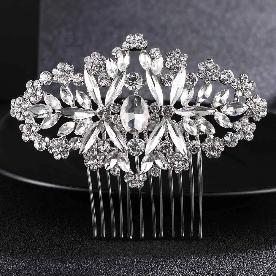 HS-J1071-Silver Miallo, модные стразы, головной убор, свадебные аксессуары для волос, Австрийские хрустальные шпильки для волос, женские заколки для волос, ювелирные изделия - Окраска металла: HS-J1071-Silver