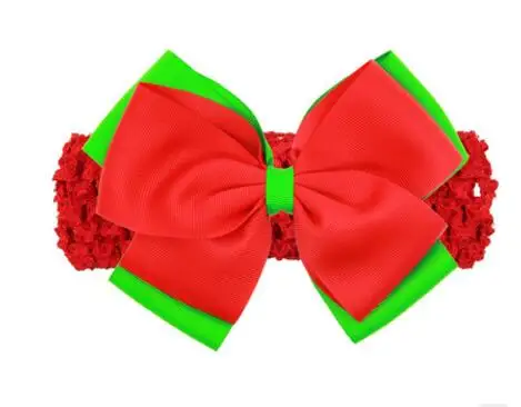 2017 новый Рождество Новый Ребенок Цветочные Печатный Топ Узел Повязка для Волос