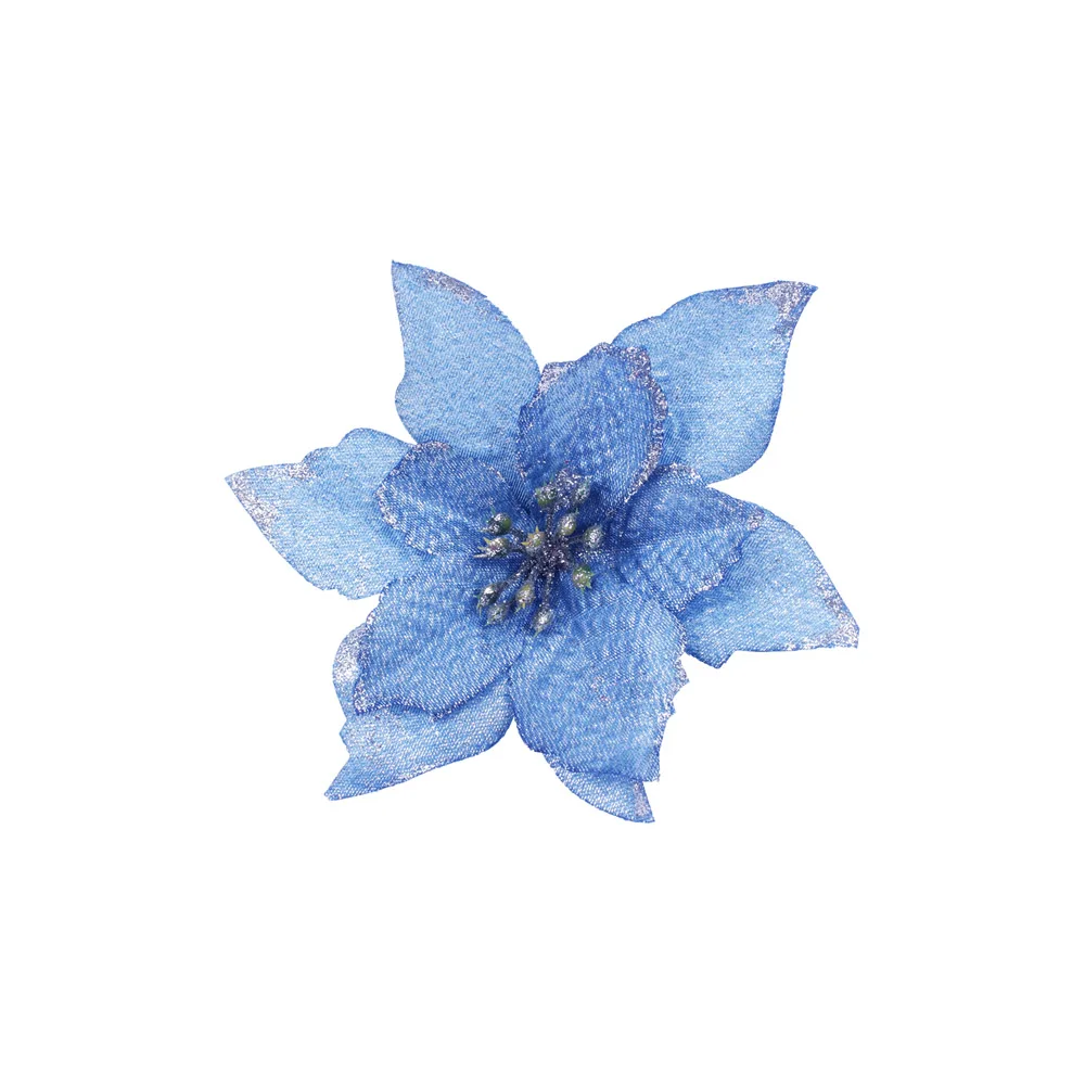 blue HACOCHU 8 шт./лот 13 см Новогоднее украшение цветы искусственные цветы Navidad украшения для дома елка Декор вечерние поставки - Цвет: blue