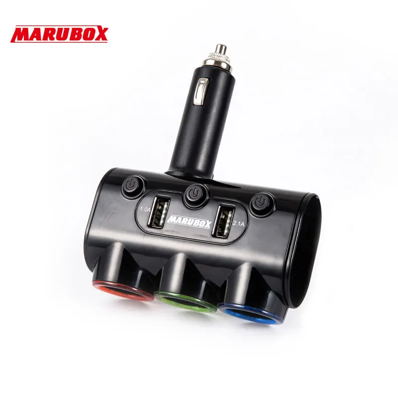 Marubox M10 Разветвитель прикуривателя 2 USB 3.1A регулировка угла наклона 3 гнезда
