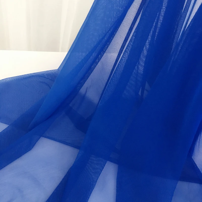 royalblue 1/2 м ширина 150 см 4 способ стрейч ткань Африканский Tissus для свадебной вечеринки Тюль Handmake платье Блузка Одежда тканевые материалы - Цвет: royalblue