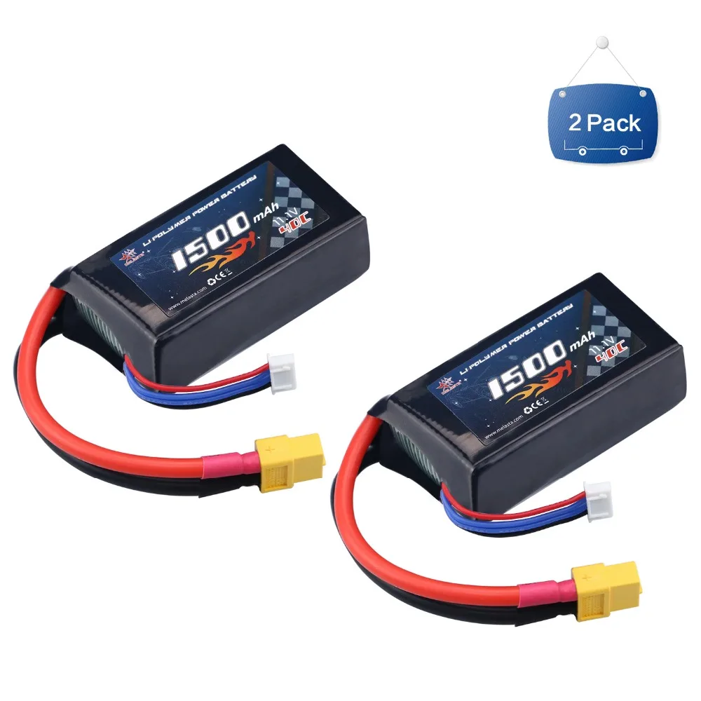 Аккумулятор Melasta LiPo 2 упаковки 1500 мА/ч 40C 3S 11 1 В С XT60 для радиоуправляемого самолета